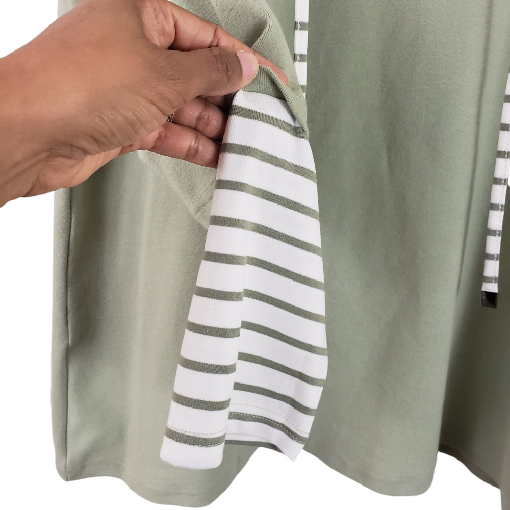 Kleio Green and White Hoodie Size XL - Picture 7 of 16